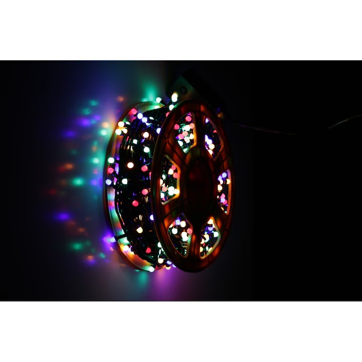 Instalatie de Craciun Multicolor AT PERFORMANCE®, Tip Rola, MENTON, Liniara, 50m, 500 leduri 6025RB / ghirlanda lunga, Utilizare Exterior-Interior, Model A100.